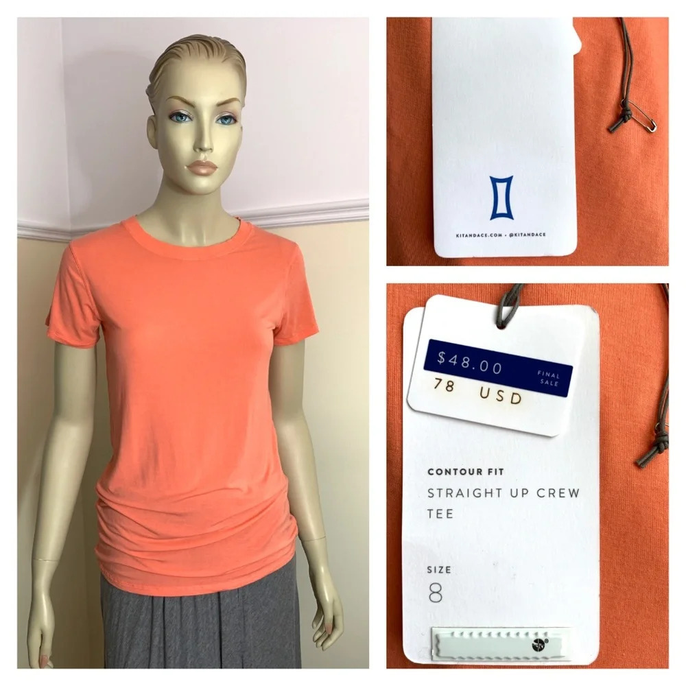 KIT and ACE Technical Cashmere Straight Up Crew Tee Contour Fit Sz 8 NWT